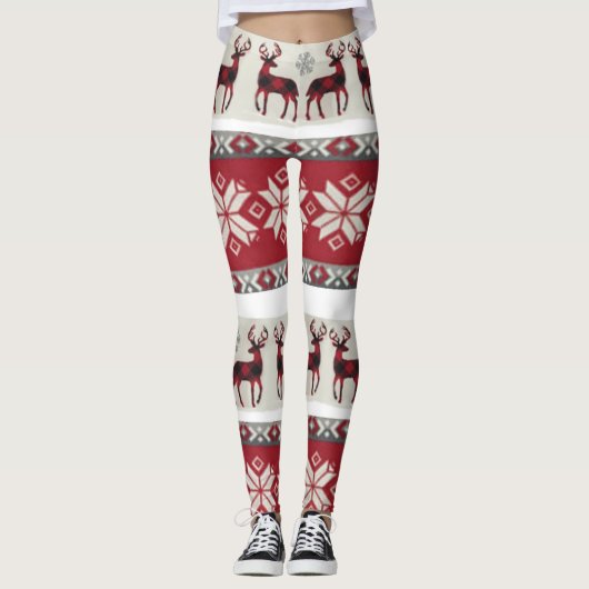 Rode en witte leggings (Voorkant)
