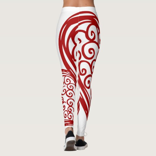 Rode en witte Leggings (Achterkant)
