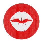 Rode en witte lipstick snijplank (Voorkant)