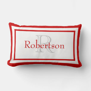 Rode en witte monogram naam Keepomwille Pillow Kussen