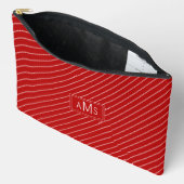 Rode en witte monogram strepen etui (Open)