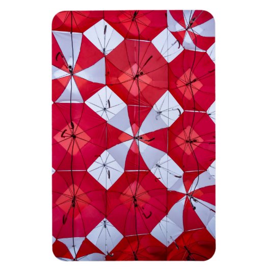 Rode en witte open paraplu's magneet (Verticaal)