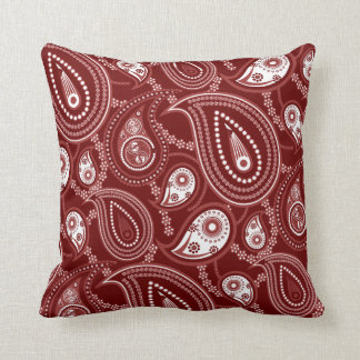 Rode en witte paisley kussen
