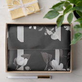 Rode en witte papavers op zwarte decoupage tissuepapier (Geschenk)