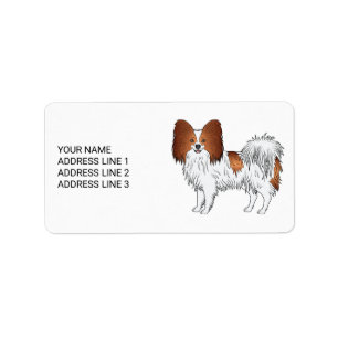 Rode En Witte Papillon Cute Hond Met Aangepaste Te Etiket