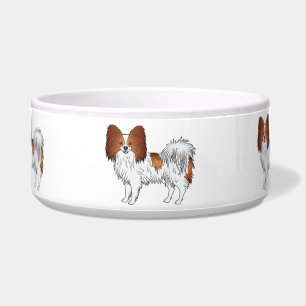 Rode En Witte Papillon Mooie Cartoon Honden Voerbakje