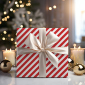 Rode en witte pepermunt snoepriet gestreept cadeaupapier