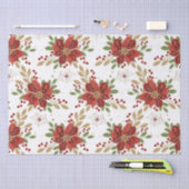 Rode en witte Poinsettia en gouden kerstmis Tissuepapier (Craft)