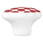 Rode en witte pokadot Ceramic Knob Keramische Knop (Zijkant)