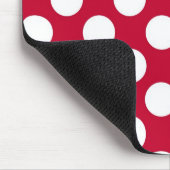 Rode en witte pokadots Mousepad Muismat (Hoek)