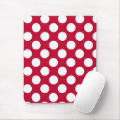 Rode en witte pokadots Mousepad Muismat (Met muis)