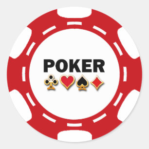 RODE EN WITTE POKER CHIP RONDE STICKER