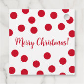 Rode en witte Polka Dots gepersonaliseerde Kerstmi Bedankjes Labels (Achterkant)