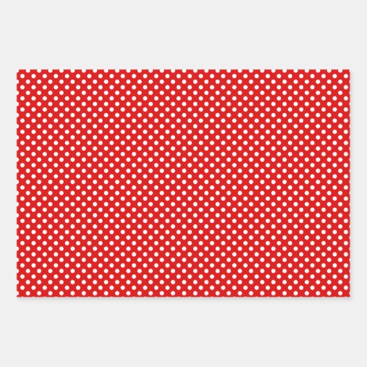 Rode en Witte Polka Dots Wrapping Paper Sheets (Voorkant)
