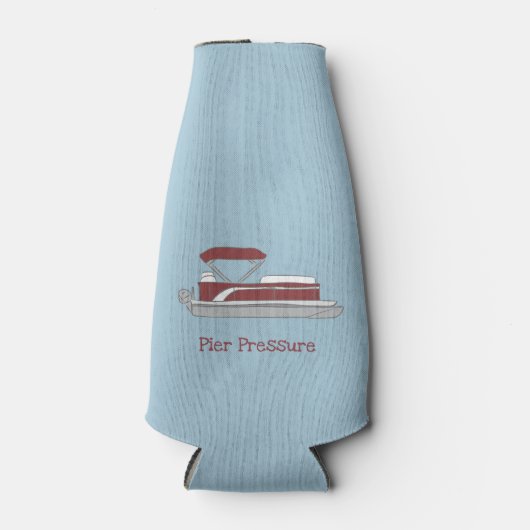 Rode en witte pontonboot gepersonaliseerd flesjeskoeler (Voorkant)