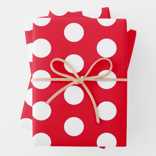 Rode en witte pooldots inpakpapier vel (In situ)