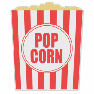 Rode en witte popcornemmer sticker