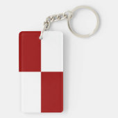 Rode en witte rechthoeken sleutelhanger (achterkant)
