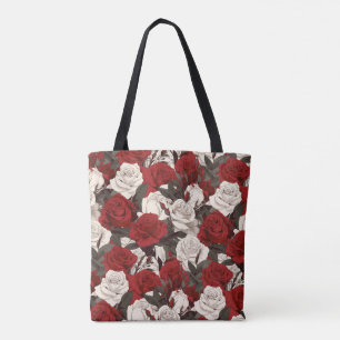 Rode en Witte Rozen Draagtas