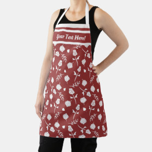 rode en witte Rozen Rosebuds Floral Pattern Schort