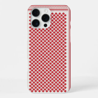 Rode en Witte Shemagh Keffiyeh Patroon iPhone 16 Pro Max Hoesje