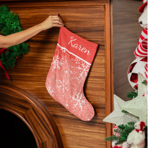 Rode en witte sneeuwvlokken noemen kerst grote kerstsok