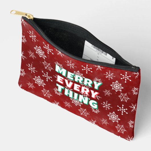 Rode en witte sneeuwvlokken vrolijk alles etui (Open)