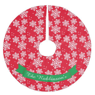 Rode en Witte Sneeuwvlokpatroon Sjabloon Bandana B Kerstboom Rok