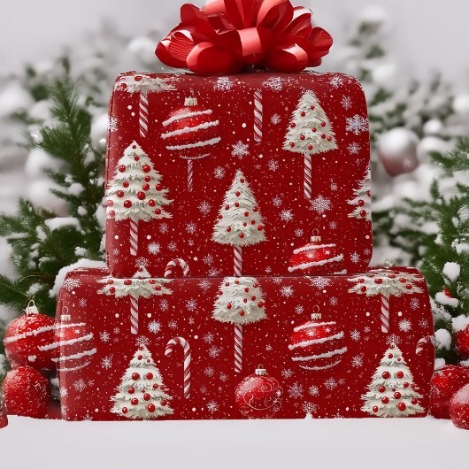  rode en witte snoep Cane Christmas Cadeaupapier