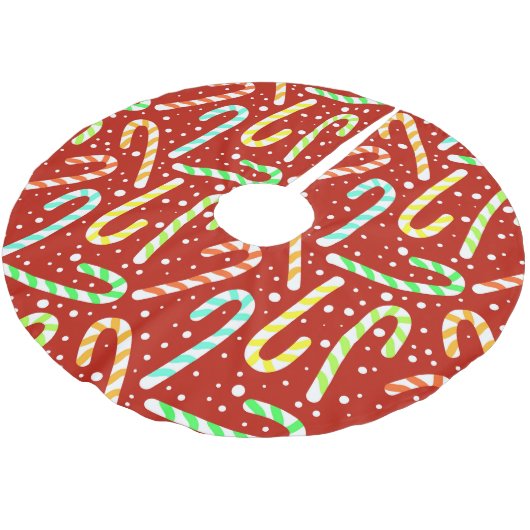 Rode en witte snoepjes en sneeuw kerstboom rok (Gekanteld)