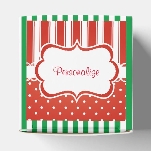 Rode en witte Snoepjes strepen en de Kerstman Bedankdoosjes (Bovenkant)