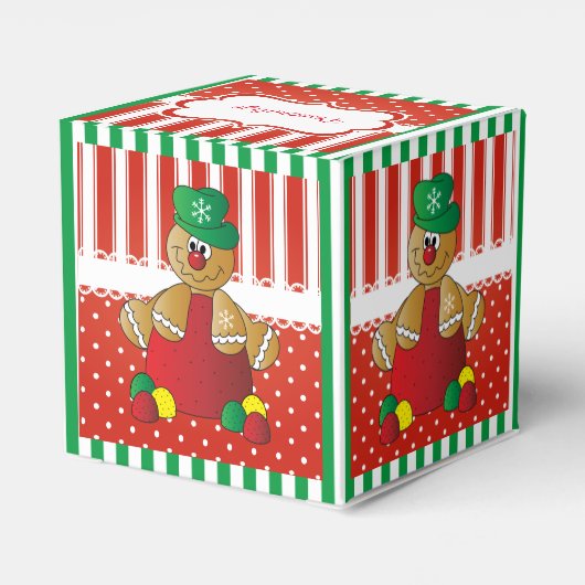 Rode en witte Snoepjes strepen en de Kerstman Bedankdoosjes (Achterkant)