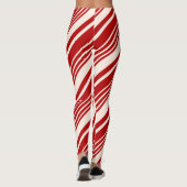 Rode en witte snoepriet Stripe kerst Leggings (Achterkant)