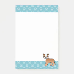 Rode En Witte Staffordshire Bull Terrier Hond Post-it® Notes