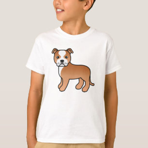 Rode En Witte Staffordshire Bull Terrier Hond T-shirt