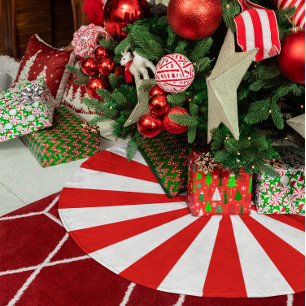 Rode en witte Starburst-strepen Kerstboom Rok