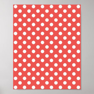 Rode en Witte Stippen Poster