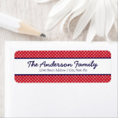 Rode en witte Stippen - Retouradreslabels Etiket (Insitu)