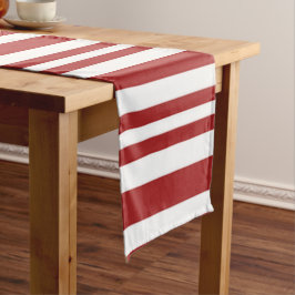rode en witte streep korte tafelloper
