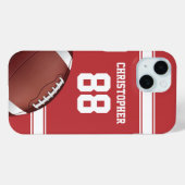Rode en witte strepen Jersey Net IJzer Football Case-Mate iPhone Case (Achterkant (horizontaal))