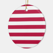 Rode en witte strepen keramisch ornament (Links)