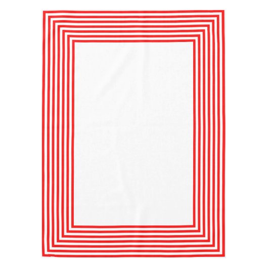 Rode en witte strepen tafelkleed (Voorkant)