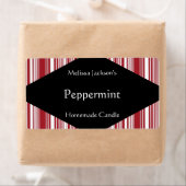 Rode en witte strepen Zeep of Kaarsenetiket Etiket (Insitu)