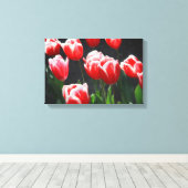 Rode en witte tulpen canvas afdruk (Insitu (Houten vloer))