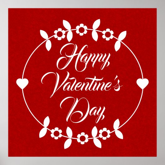 Rode en witte Valentijn Poster (Voorkant)