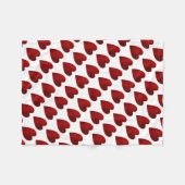 Rode en witte Valentijnsdag harten Fleece Deken (Voorkant (Horizontaal))