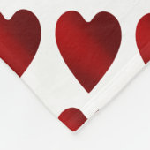 Rode en witte Valentijnsdag harten Fleece Deken (Hoek)