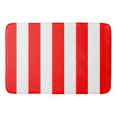 Rode en witte verticale strepen badmat (Voorkant)