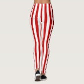 Rode en witte verticale strepen leggings (Achterkant)