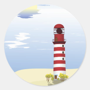 Rode En Witte Vuurtoren Stickers